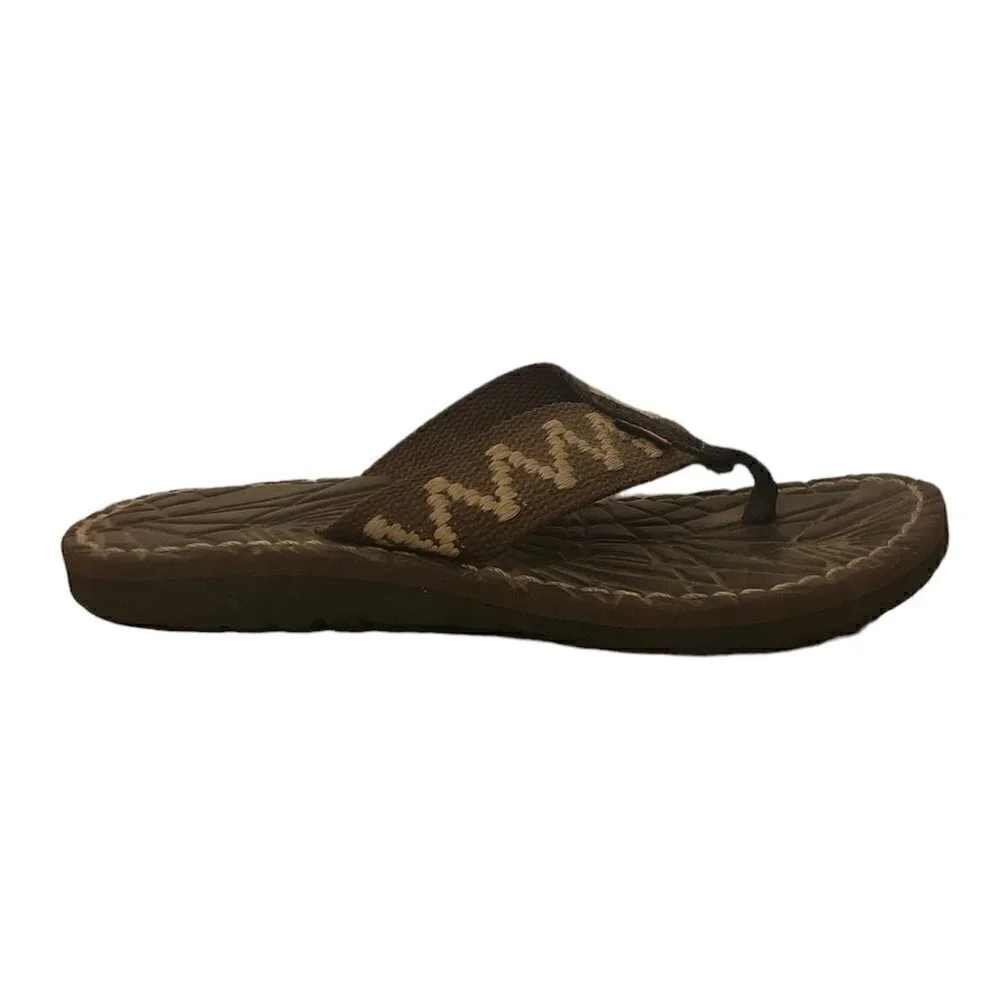 Ralph Lauren flip-flop sandals 6 textured geometric footbed American flag